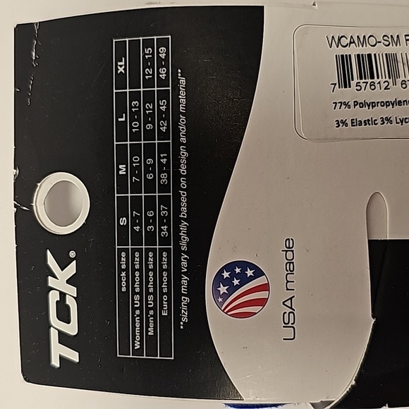 TCK Sports Elite Performance Socks Calf ProDRI Antimicrobial USA Royal Camo S - Picture 5 of 5